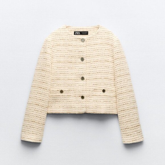 ZARA TEXTURED BLAZER SIZE S , M NWT - Picture 3 of 5